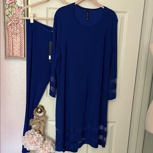 Elegant Blue Women's tunic & pant set